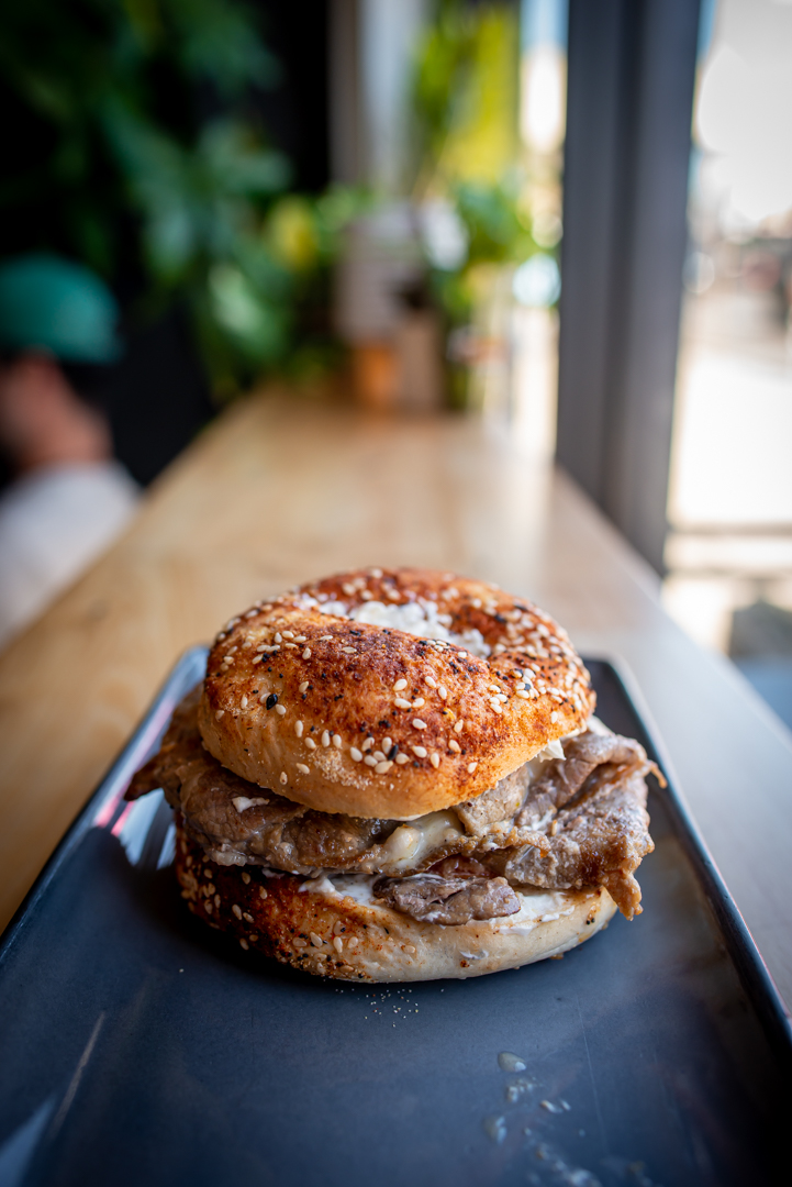 Tasty Steak and Cheese Bagel